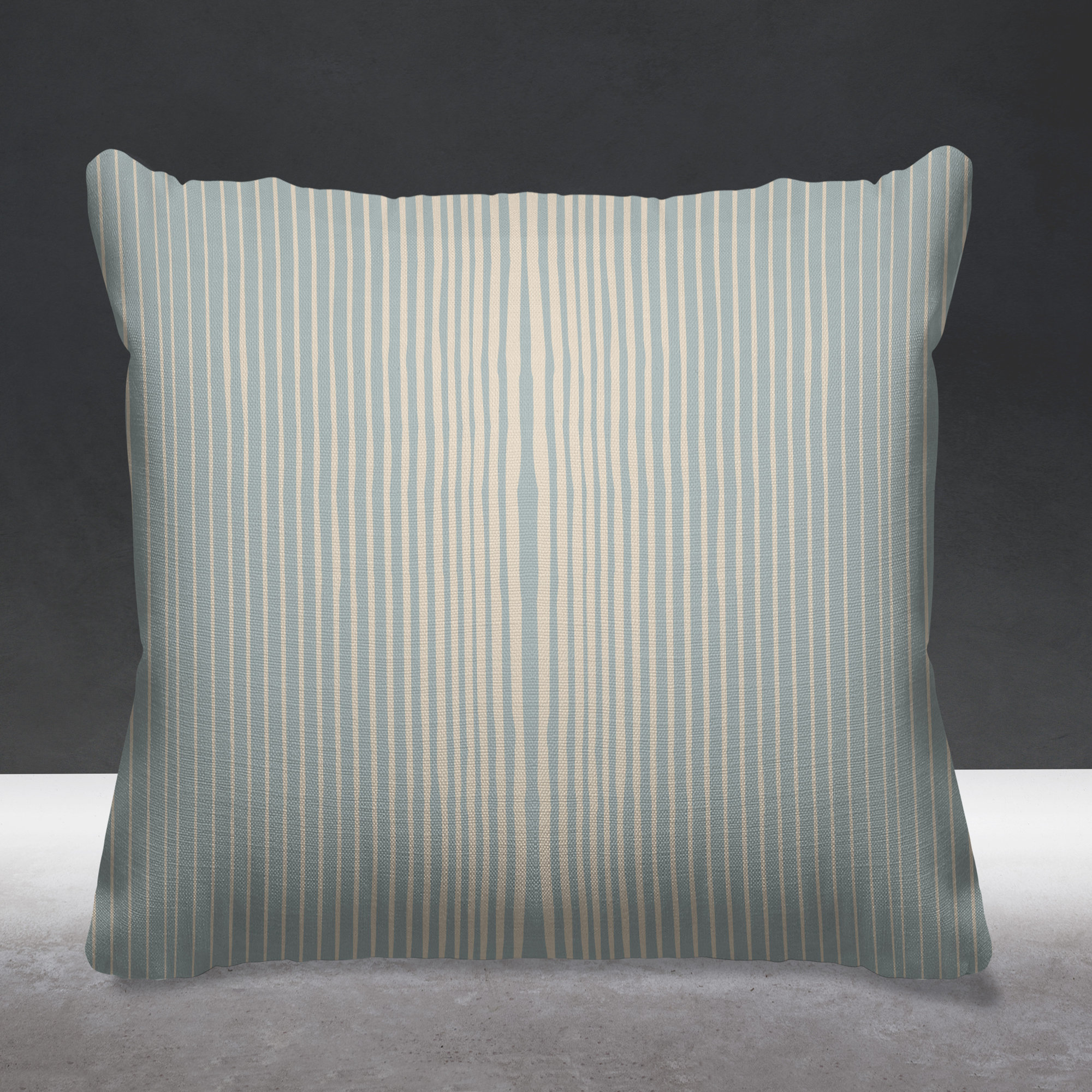 Ash Striped Indoor/Outdoor Throw Pillow, Blue, 20" x 20"