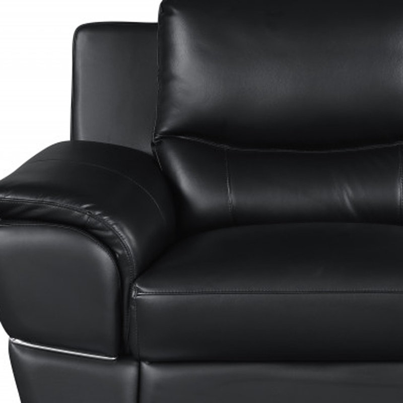 Ensemble de conversation pour deux personnes Danelea, Cuir véritable noir