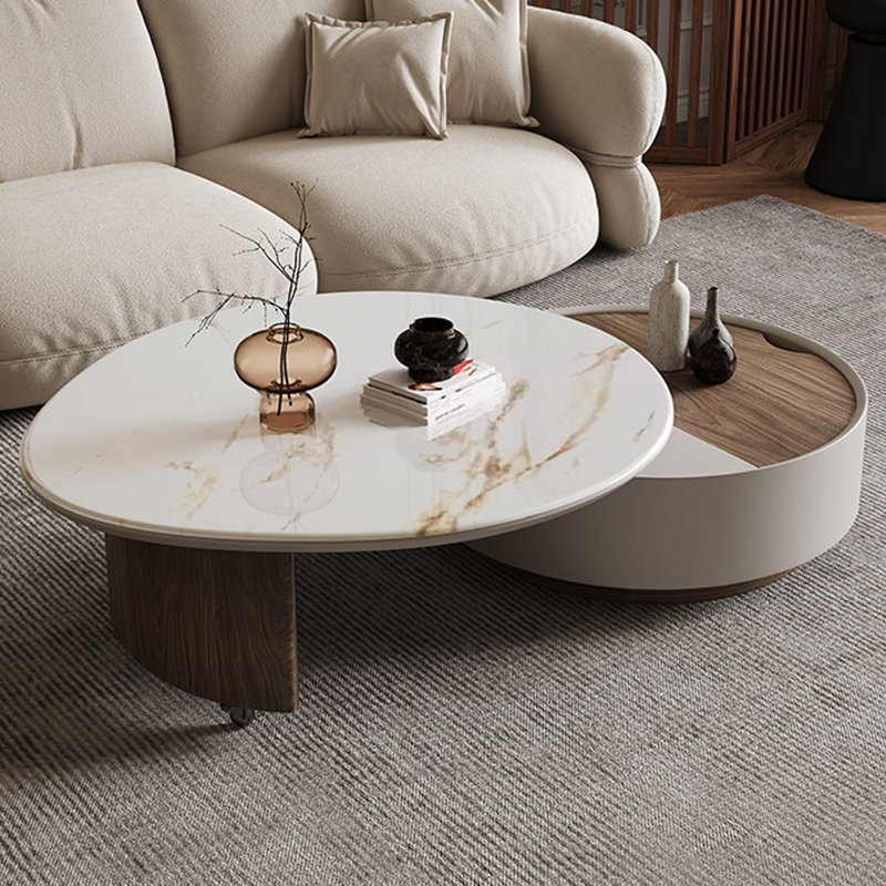 Table basse en bois manufacturé blanc