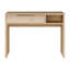 Contemporary desk with drawer and open compartment, small footprint, office, engineered wood, warm oak decor/white, 101 cm W x 75.5 cm H x 49.6 cm D-128114848