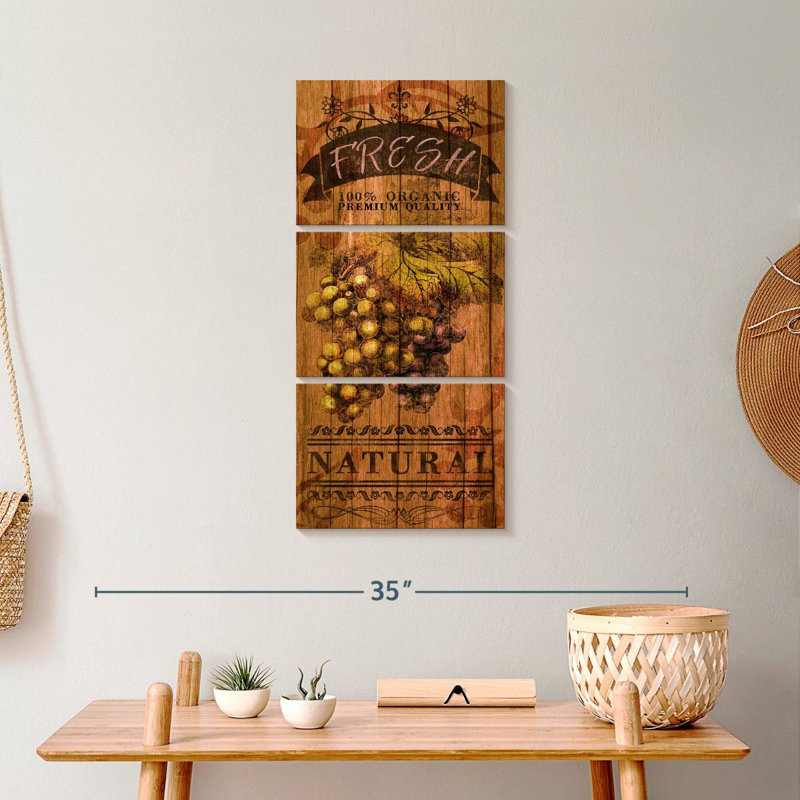 «Fresh Grapes», reproduction sur toile, H 12 po x l 27 po x P 1 po