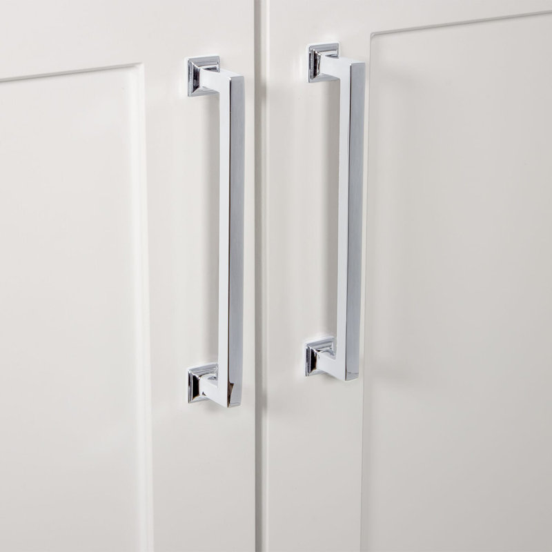 Grandeur Geneva 6" Brass Handle Pull, Bright Chrome
