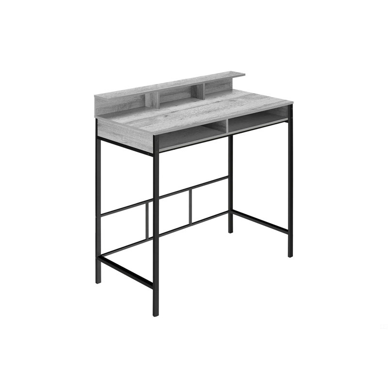 Bureau d'ordinateur, bureau personnel, debout, tablettes de rangement, L 48 po, travail, ordinateur portable, Gris