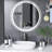 Gaulrapp Frameless Rounded Anti Fog LED Lighted Dimmable Wall Mounted Bathroom Vanity Mirror-2083067519