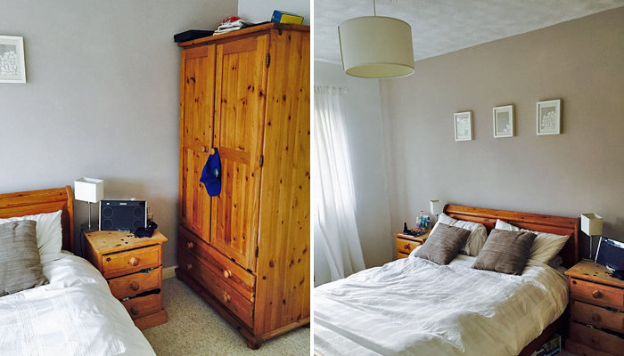 the before image of a bedroom about to be made over