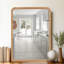 Miroir mural de salle de bain / meuble-lavabo avec cadre en bois-90955543-93236025