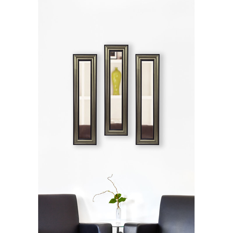 Kincannon Wood Flat Wall Mirror, 9.5" H x 25.5" W