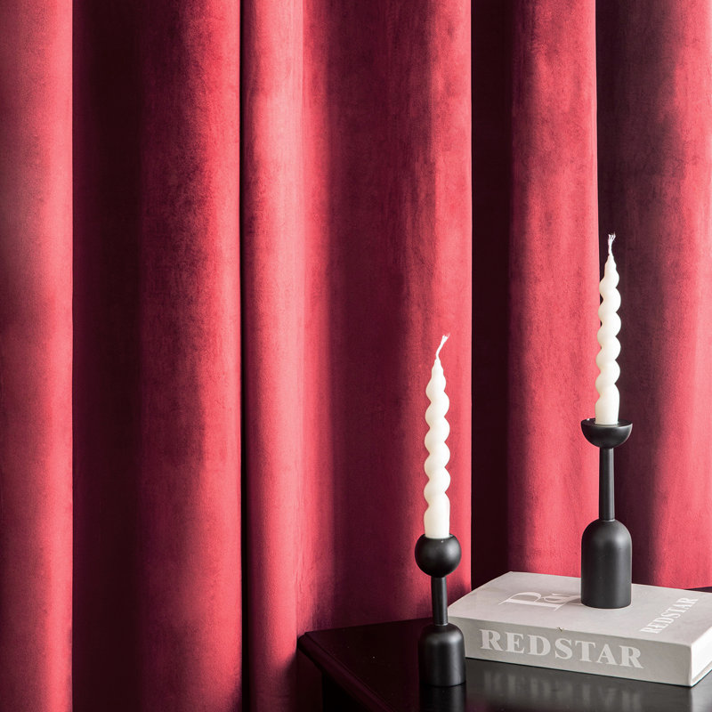 Fayiz Blackout Single Curtain Panel, 52" W x 120" L, Red