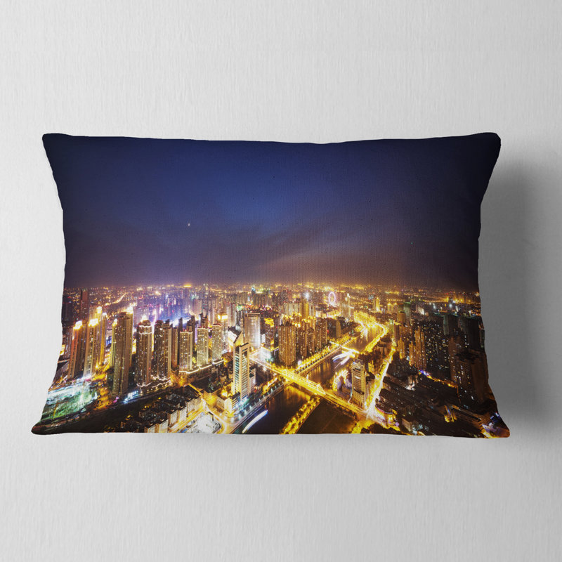 Coussin lombaire de nuit cityscape