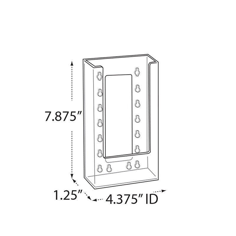 Hanging Trifold Brochure Holder. Inside Dimension: 4.375"W, 10-Pack