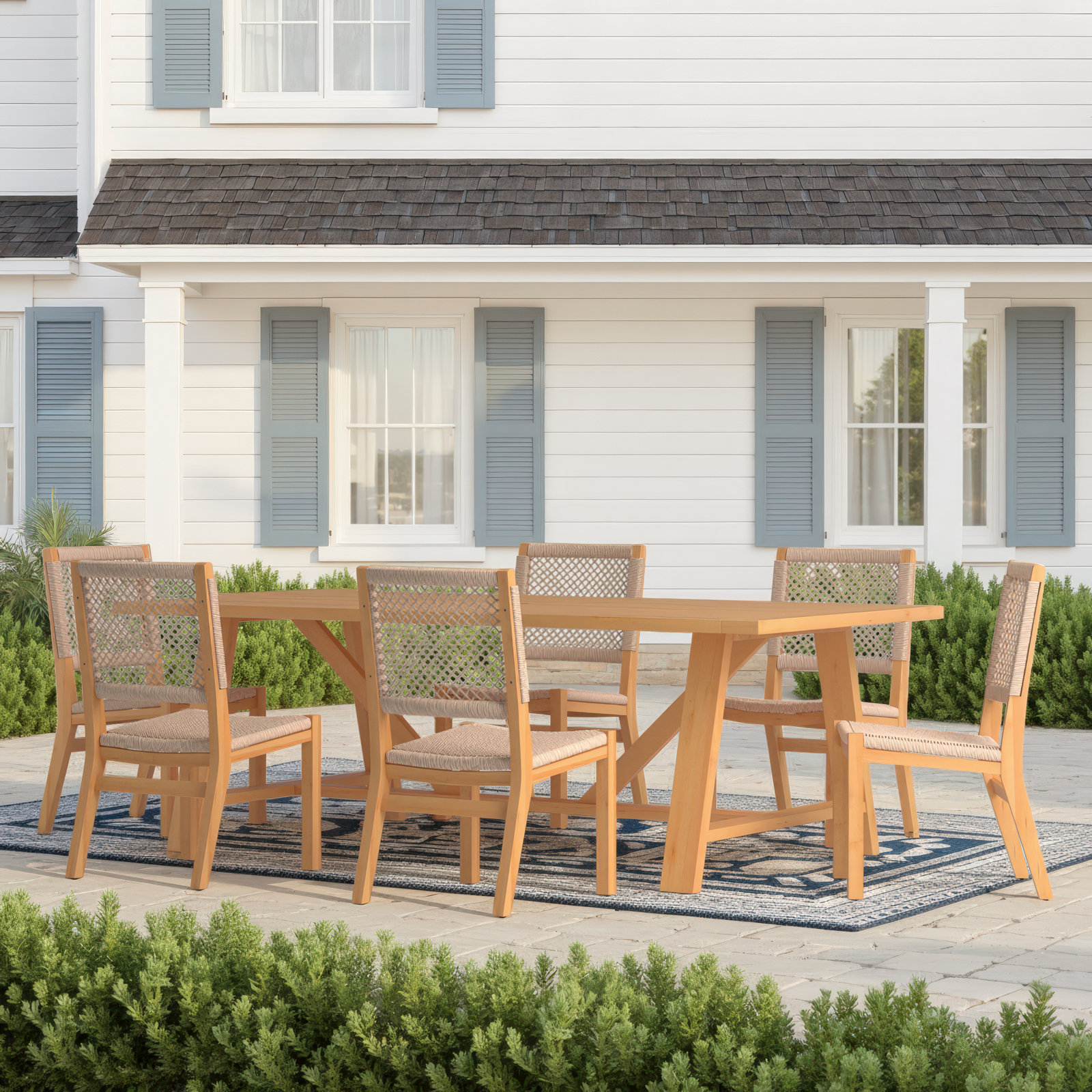 Seras 90" Teak Patio Dining Set
