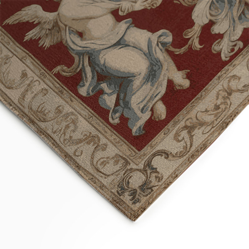 French Brown Indoor and Outdoor Area Rug, Rectangle 9' x 12'