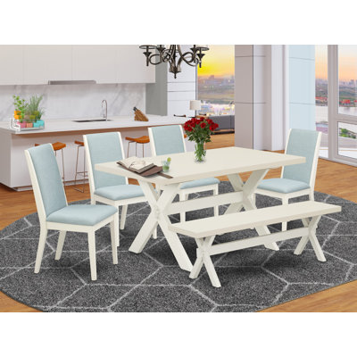 6 - Person Solid Wood Solid Wood Top Trestle Dining Set
