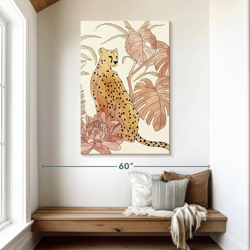 Brampt Blush Cheetah III, 48" H x 32" W