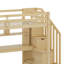 Lit mezzanine simple au-dessus de simple avec bureau intégré, escalier, compartiments de rangement et tablettes-289838389