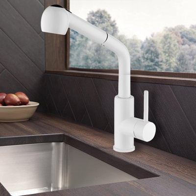 Robinet de cuisine à poignée simple avec douchette latérale Werfy