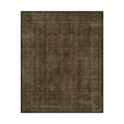 Vesper Olive & Gold Washable 2-Piece Rug and Pad System