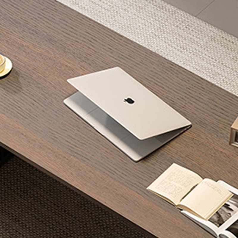 Bureau rectangulaire en bois manufacturé Coffee, H 29,53 po x l 62,99 po x P 27,56 po