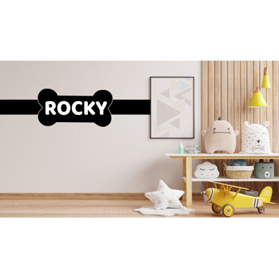 Autocollants muraux pour chien, décor d'os de nom de chien, décoration murale toilettage, cadeau d'amant d'animal, décalque de vinyle pour animal de compagnie pour chien, décalque de vinyle pour animal 561DLU