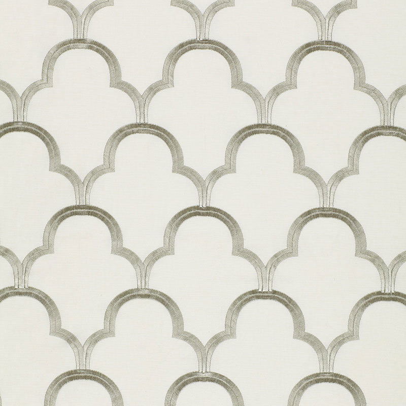 Scallop Embroidery Fabric, Mineral