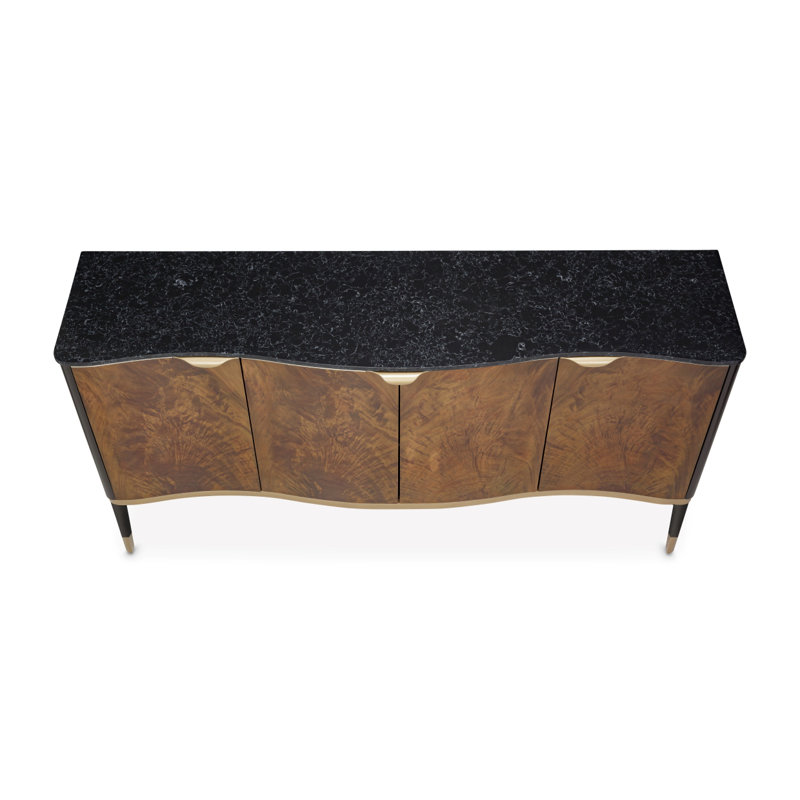 Buffet Malibu Crest 74,5 po, Espresso foncé / acajou