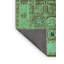 Tapis oriental en laine / polyester tissé à la machine en turquoise / brun-76834955