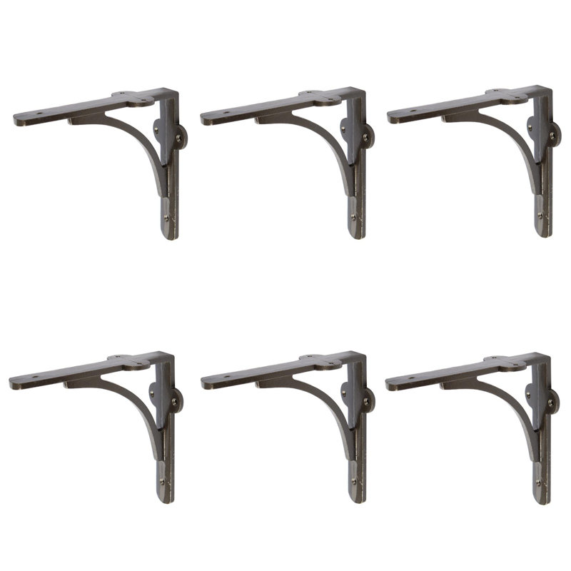 Hammer & Tongs - Curved Iron Shelf Bracket - D150mm - Raw