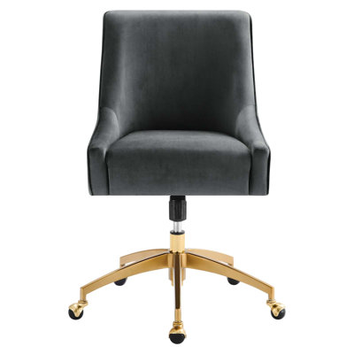 Chaise de bureau en velours Discern Performance par Modway