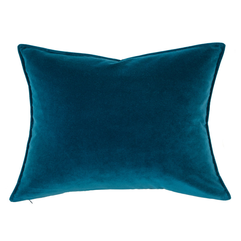 Franklin Washable Velvet Square Pillow Cover & Insert , 26"H x 35"W, Blue Oasis