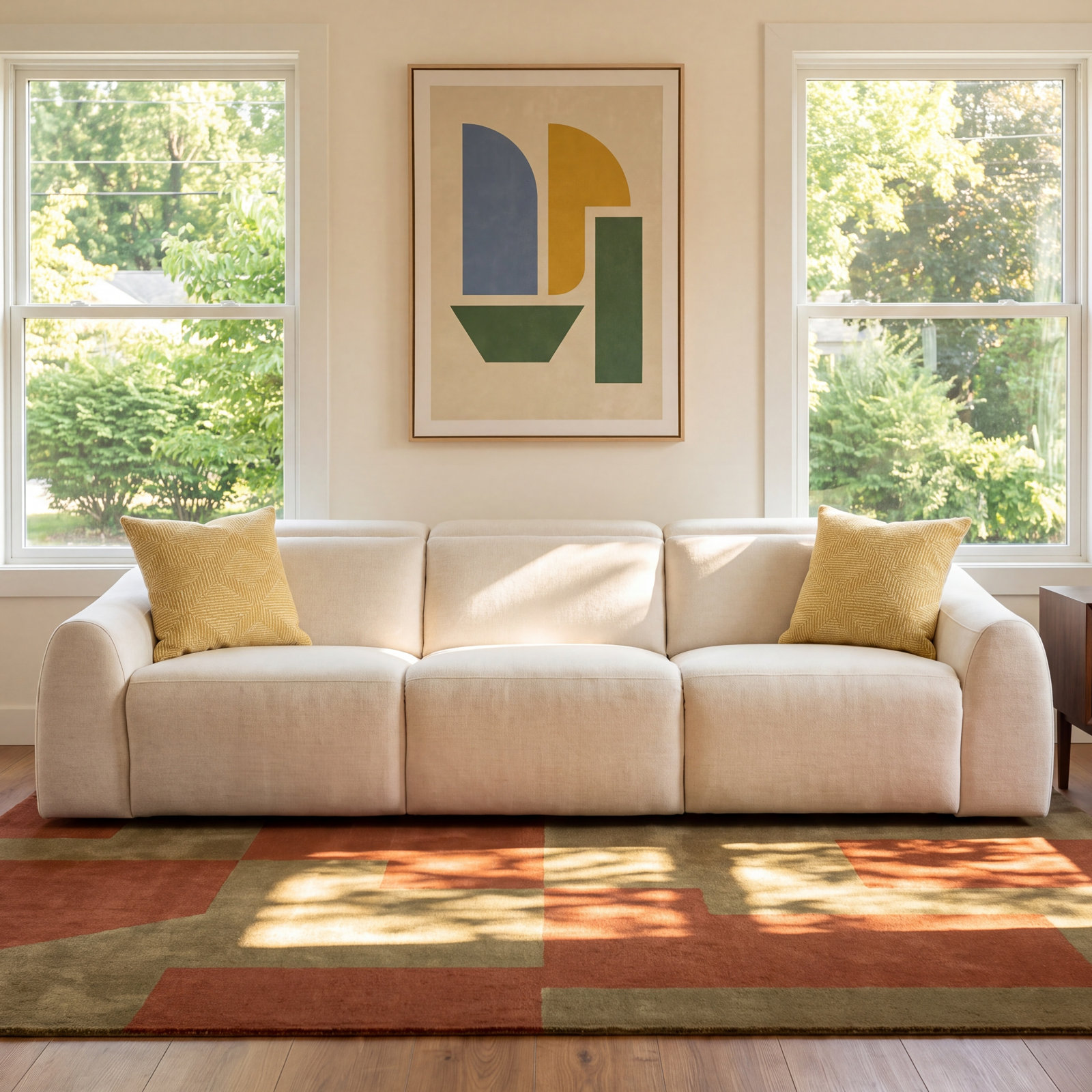 Alconbury 116'' Upholstered Sofa, Crypton Nomad Snow Polyester Blend