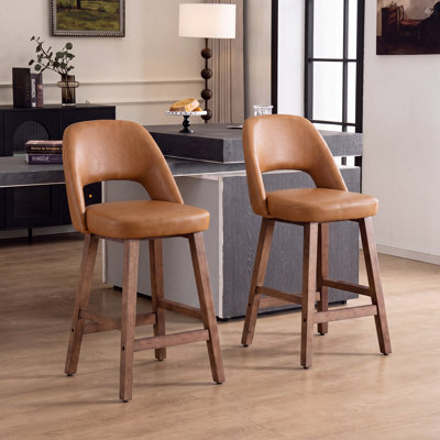 Tabouret de comptoir Mid-Century sans accoudoirs (ensemble de 2)