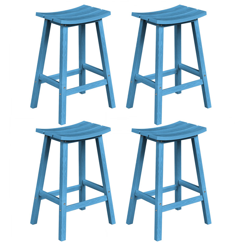 Tabouret de comptoir de cuisine Backless, Bleu pastel, 29"