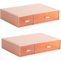 Fontvieille Unique Metal Desk Organizer with Drawer - Pink