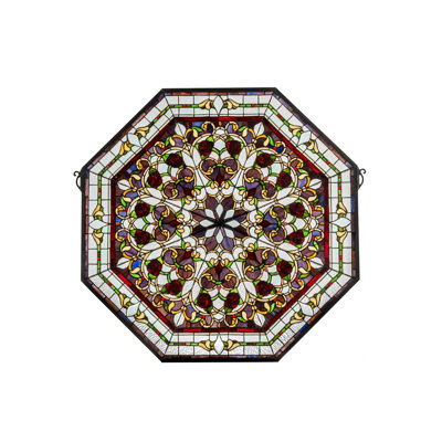 Vitrail floral rétroéclairé à DEL 35 po x l 35 po