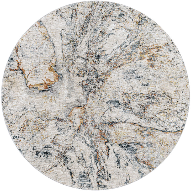 Abstract Indoor Rug, Round 7'10" 