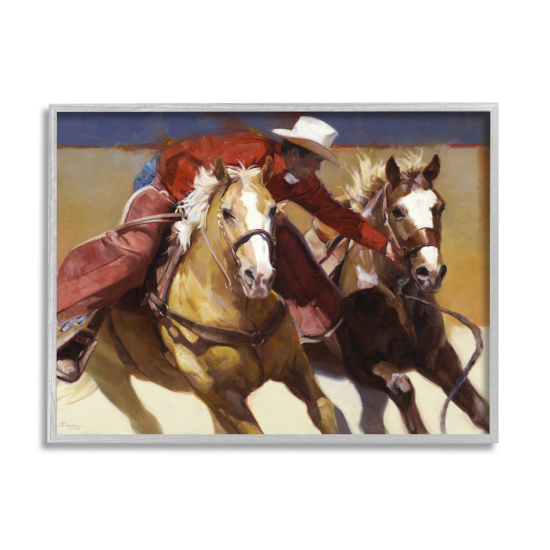 «Stupell Industries Rodeo Cowboy», peinture sur toile par Julie T. Chapman, H 11 po x l 14 po x P 1,5 po