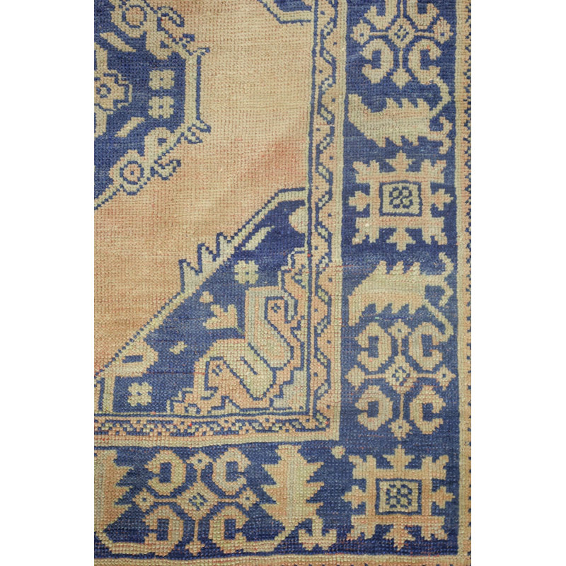 Vintage Turkish Konya Wool On Wool 4Ft9inx12ft4in Blush