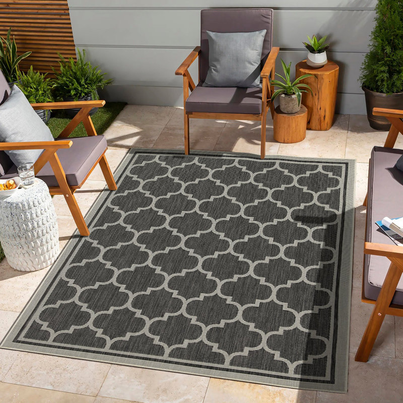 Sunshine Indoor/Outdoor Area Rug, Anthracite, Runner 2'7" x 7'3"