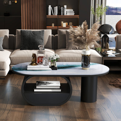 Solid Coffee Table with Storage