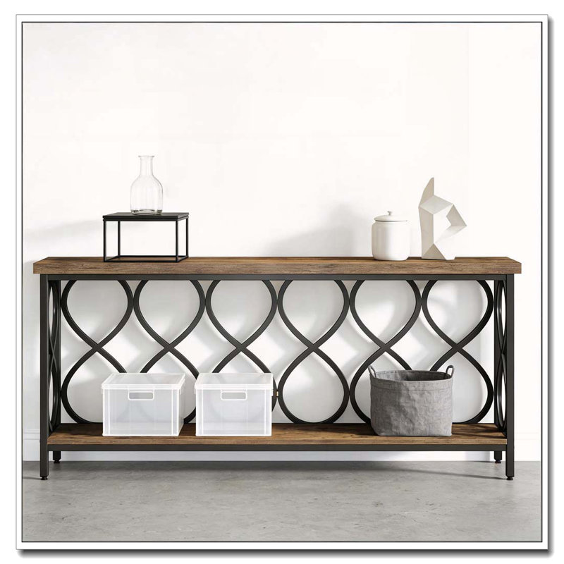 2-Tier Console Table with Sturdy Metal Frame