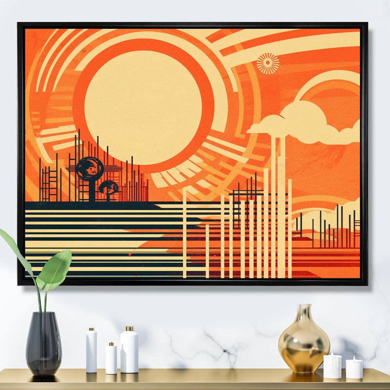 «Abstracted Energy In Art I», reproduction sur toile, H 30 po x l 40 po x P 1,5 po, Cadre flottant noir