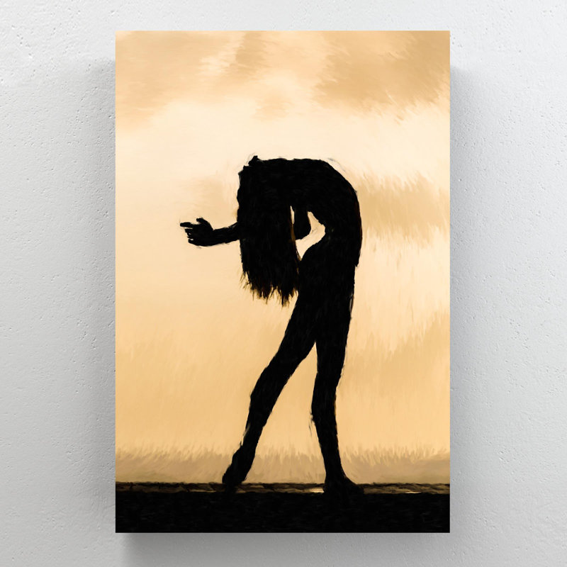Silhouette of Bender Woman - 1 pièce, reproduction d'art graphique sur toile tendue, H 20 po x l 16 po
