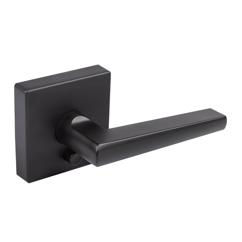 Levier de porte d'intimité avec rosette carrée Linea, Noir mat