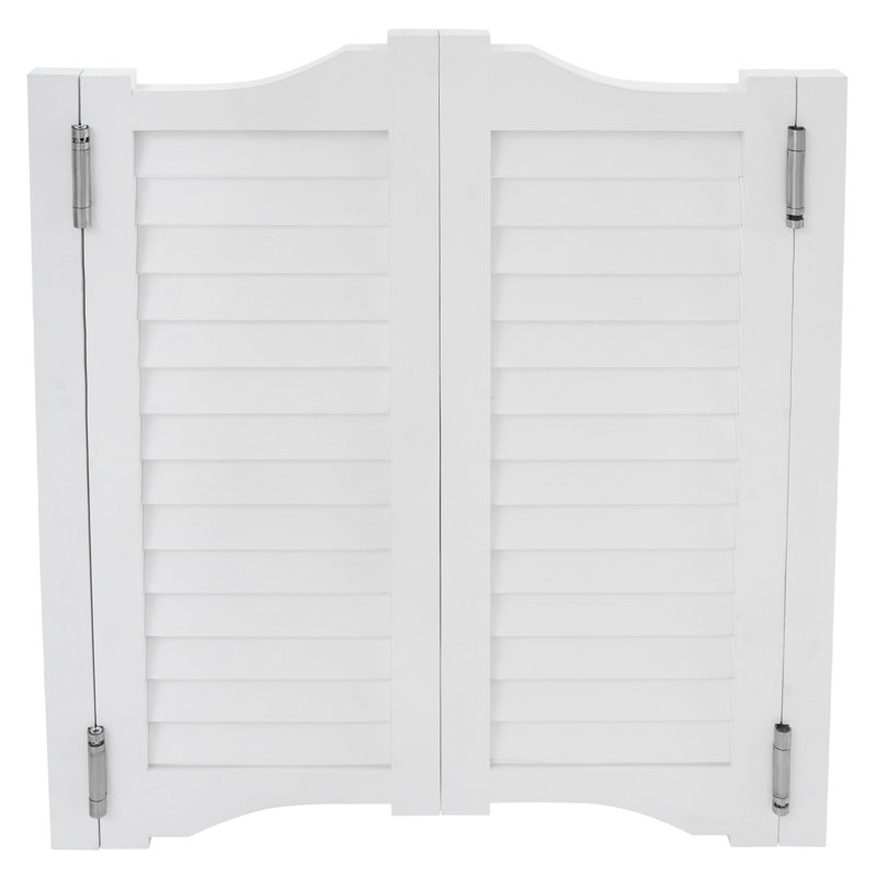 Solid Wood Paneled Café / Saloon Door, 35.43" H x 31.49" W, White