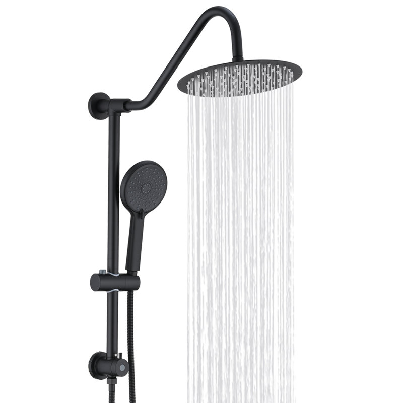 Rain Dual Shower Head 1.8 GPM with Aerating, Matte Black