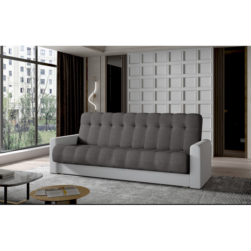 Larrison 3 Seater Sofa Bed, Grey/White