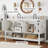 Chimira 60" Farmhouse Storage Bathroom Vanity with Double Sink, White-2001277887-1986836685