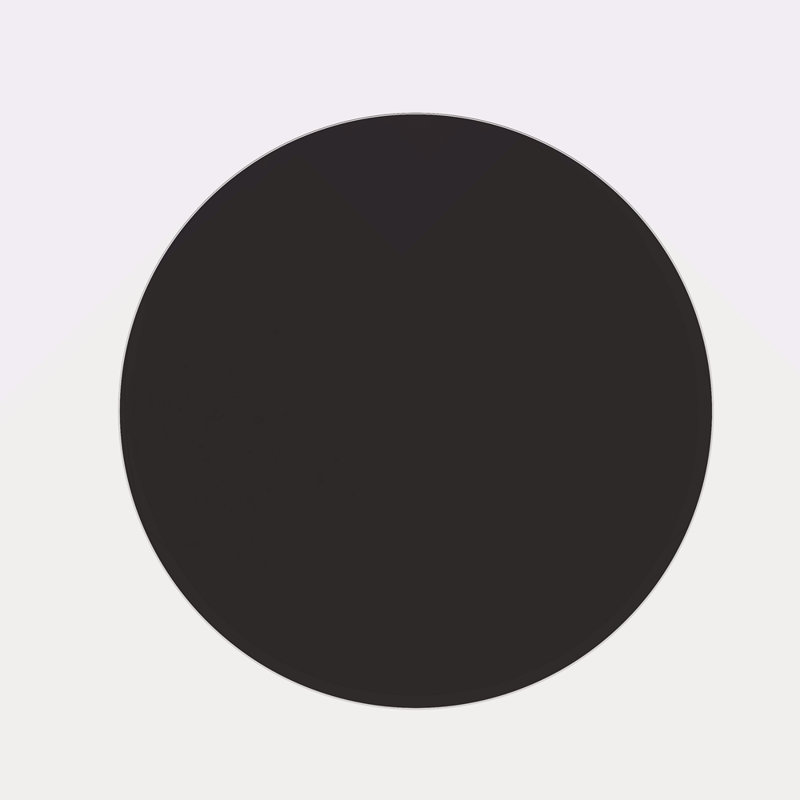 Plateau de table rond en verre trempé 38,6 po, verre noir, rebord biseauté épais de 1/2 po (seulement le plateau)
