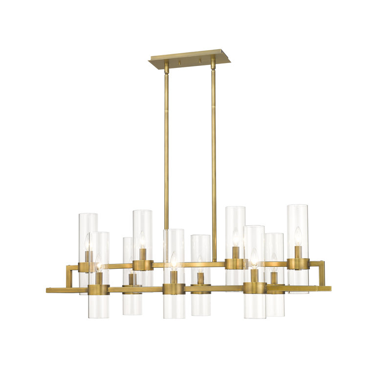 Lustre cylindrique pour îlot de cuisine 10 lumières Fouges