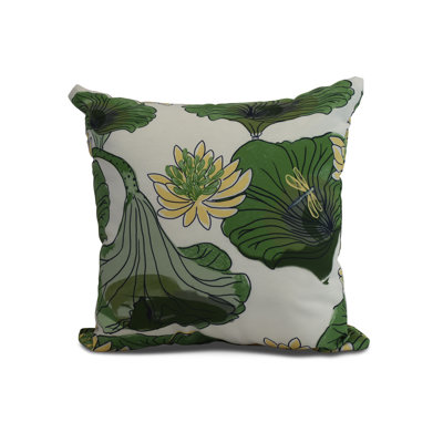 Cuban Flare Floral Print Outdoor Square Pillow Cover & Insert